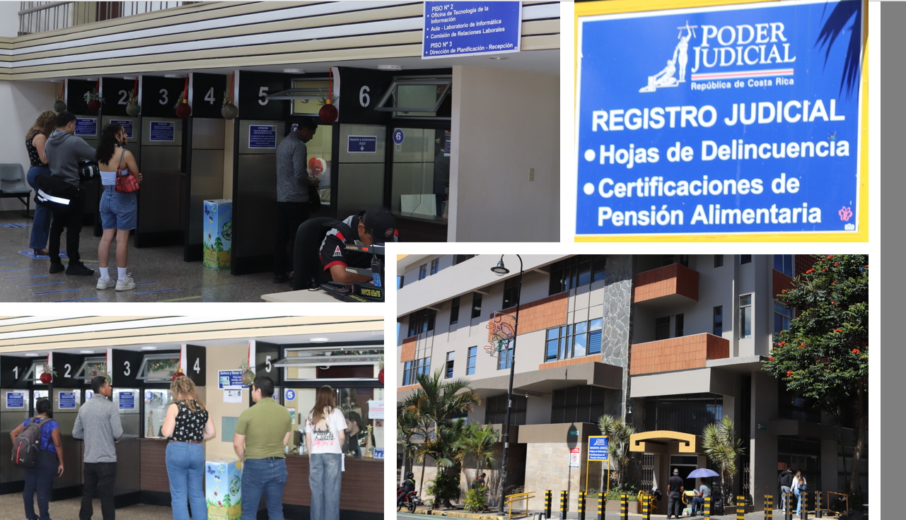 Horario para trámite de la hoja de delincuencia en cierre colectivo del Poder Judicial